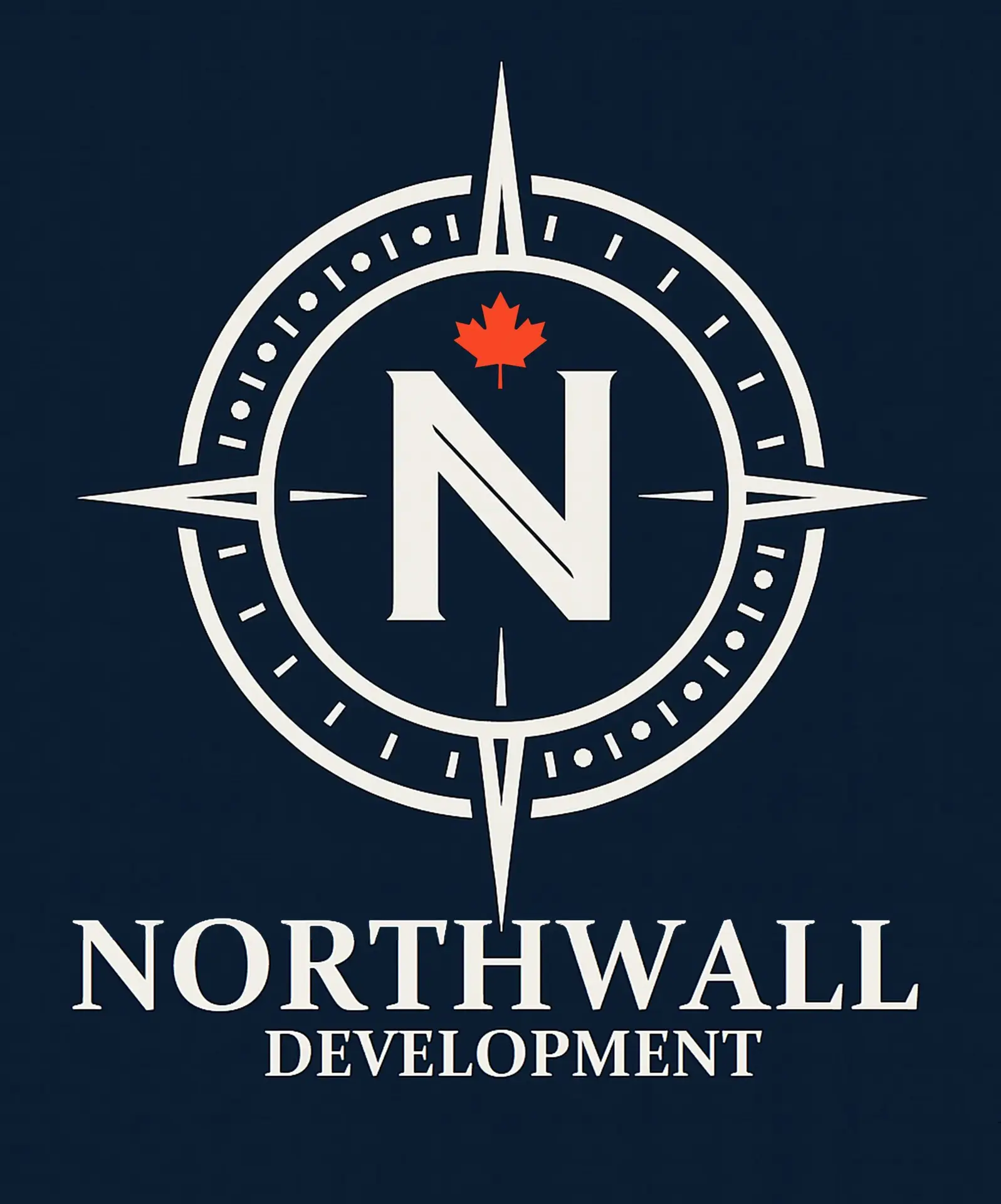 Northwall Development logo with compass design